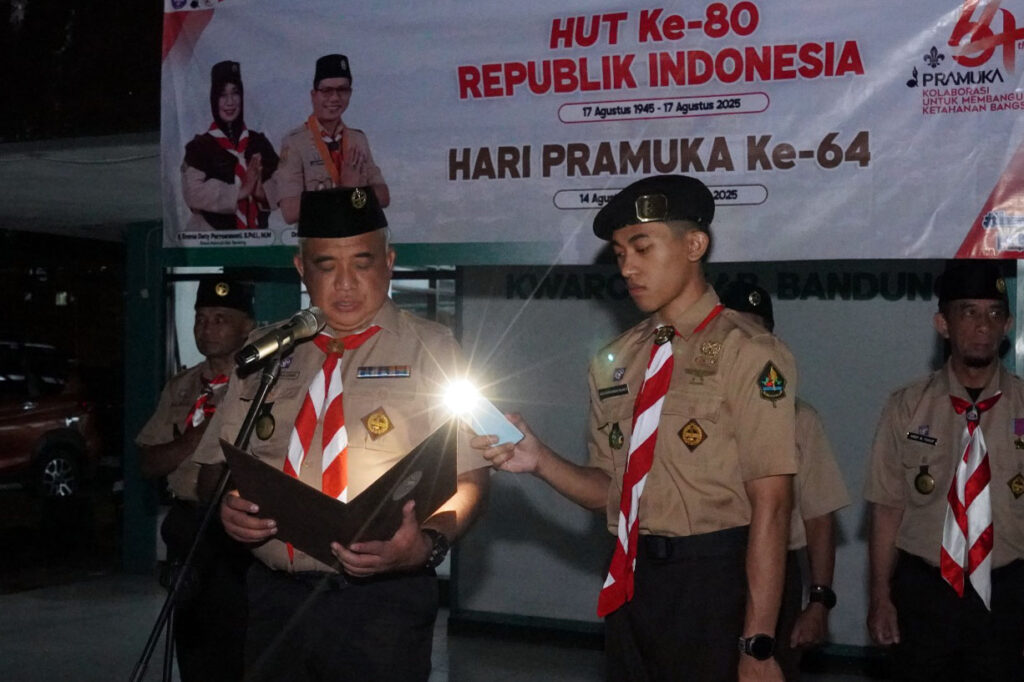 Kwartir Cabang (Kwarcab) Gerakan Pramuka Kabupaten Bandung Gelar Malam Ucap Janji Pramuka Di Hari Pramuka Ke 64
